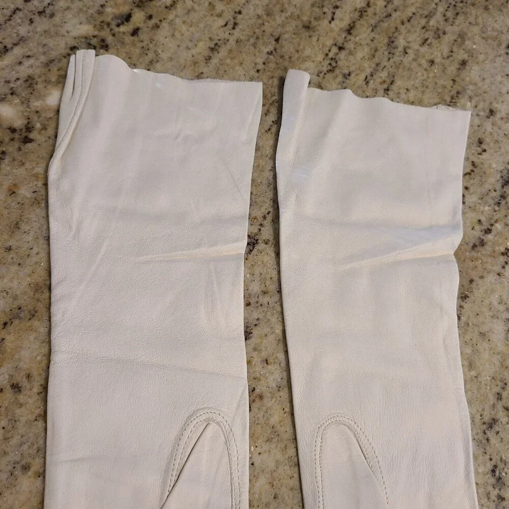 Vintage Women's Size XS-S Beige Soft Kid Leather Formal 13